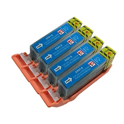Image of 4 Cyan PerfectPrint Compatible Ink Cartridge Replace CLI 521 for Canon iP3600 iP3680 iP4600 iP4680 iP4700 MP540 MP550 MP560 MP620 MP630 MP640 MP980 MP990 MX860 MX870