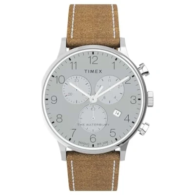 Image of Timex Mens Chronograph Quartz Watch with Leather Strap TW2T71200