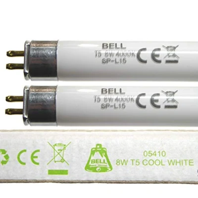 Image of 2 Pack Bundle 8w T5 300mm 12&quot; Fluorescent Tubes Cool White 4000k G5 Cap for Emergency and Strip Lights 8 Watt Bell Lighting 05410