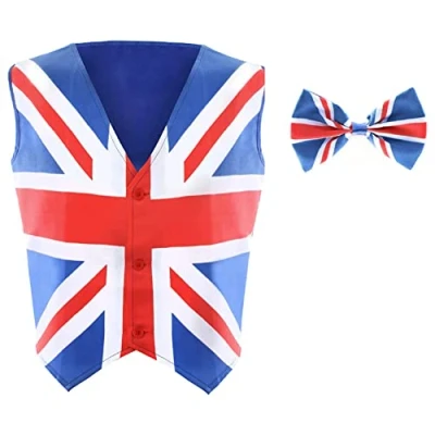 Image of Union Jack Waistcoat and Bowtie 3XL