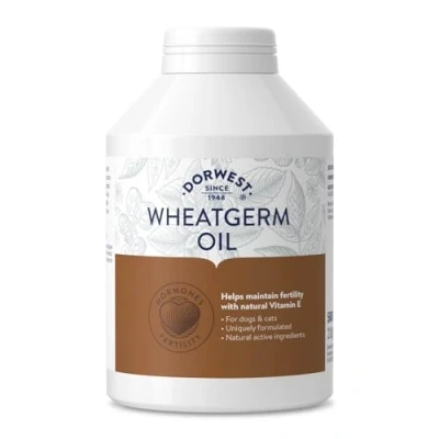 Image of Dorwest Herbs Wheatgerm Oil Capsules for Dogs and Cats 500