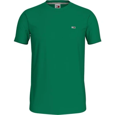 Image of Tommy Jeans Men&#039;s TJM XSLIM 2PACK Jersey TEE EXT DM0DM15381 S/S T Shirt, Green (Green Malachite/White), 6XL