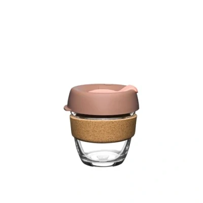 Image of KeepCup Brew Cork Reusable Coffee Cup Tempered Glass and Natural Cork, S 8oz/227ml Frappe