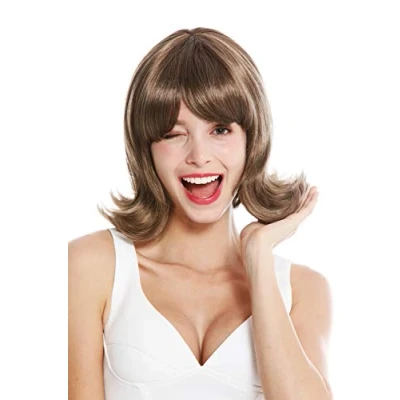 Image of wig ME UP GFW1326 18 women&#039;s quality short waved tips 50&#039;s 60&#039;s retro brown