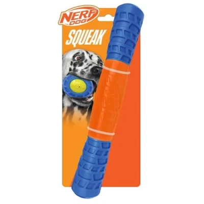 Image of Nerf Dog 11.5in TPR EXO Squeak Stick Blue/Orange