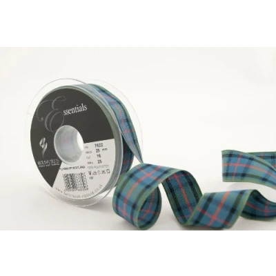 Image of Berisfords 7622/25/16 25mm x 25m reel of Flower Scotland Tartan Ribbon