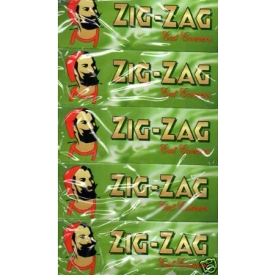 Image of Sampler Pack 5 Packets Zig Zag Green Standard size cigarette rolling papers