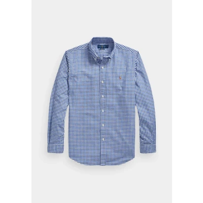 Image of Polo Ralph Lauren Custom FIT Oxford Shirt Shirt, Men&#039;s, Size: Small, Blue/white gingham