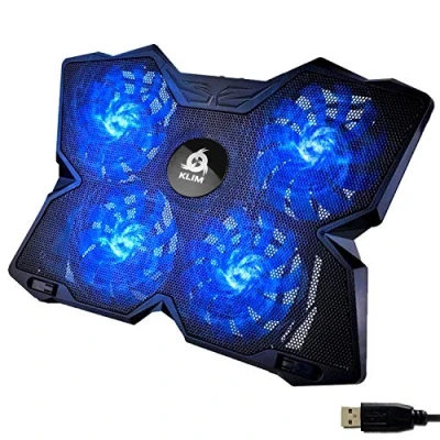 Image of KLIM Wind Laptop Cooling Pad &quot;More than 500 000 units sold&quot; 2024 Version The Most Powerful Rapid Action Fan Stand with 4 Fans at 1200 RPM PS5, PS4 Metal White