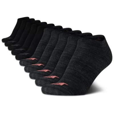 Image of Avia Women&#039;s Athletic Performance Cushioned No Show Solid Socks (10 Pack), Size 4 9, Black Multi