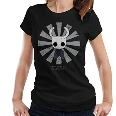 Image of Cloud City 7 Hollow Knight Retro Japanese Women&#039;s T Shirt Black