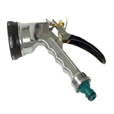 Image of Dunnet Tools 6 Dial Garden Hose Spray Gun Water Pipe Connector Chrome Plated Metal Tool Attachments Guns Nozzles Sprayers Watering Equipment
