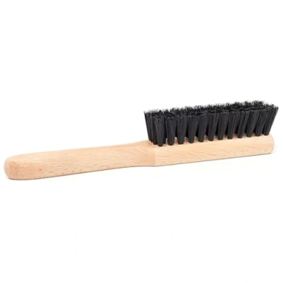 Image of Small Wooden Clothes Brush with Natural &amp; Synthetic Bristles Anti Static for Suits, Suede, Velvet, Wool, Shoes, and Furniture Removes Lint, Dust, Fuzz, Fluff, Pet Hair to your Garments