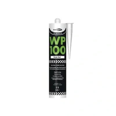 Image of WP100 Silicone Sealant Seal Rapid Coloured Cure Mastic External Door Windows EU4 Bath Shower Basin Window Frames Quick Drying (Anthracite) (Brick Red)