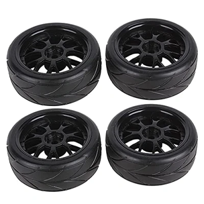 Image of BQLZR Black Y shape Hub Wheel Rim &amp; Tires 1:10 On road Racing Car Pack Of 4