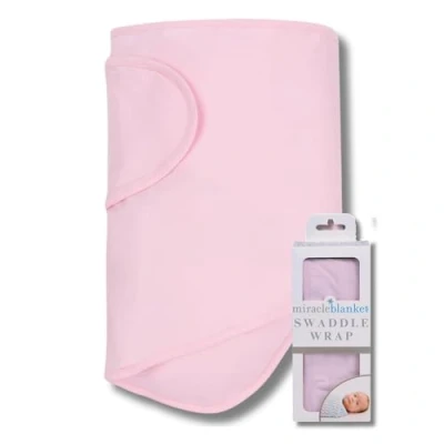 Image of Miracle Blanket Baby Sleep Wearable Swaddle Wrap for Newborn Infant Boy or Girl 0 3 Months, Garden Pink