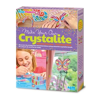 Image of 4M 404729 Crystalite Wind Chime and Trinket Box Craft Kit, Multi Colour