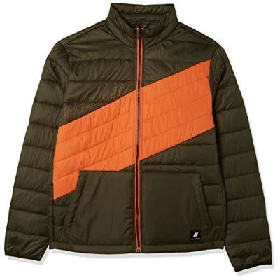 Image of JACK &amp; JONES Men&#039;s Jcoclear Buffer Quilted Jacket, Forest Night/Four Leaf Clover Blocking, L