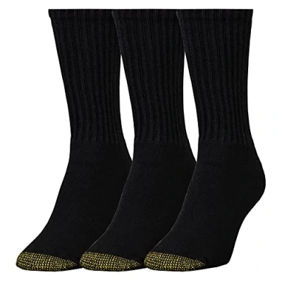 Image of GOLDTOE Women&#039;s Ultratec Crew Socks, 3 Pairs, Black, M