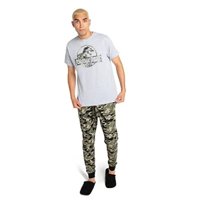 Image of Logo Mania Men&#039;s Camo Pajama Set, Multi, L UK