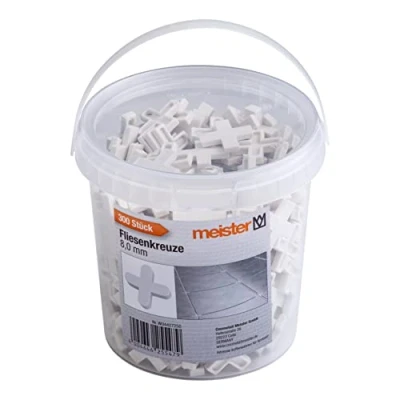 Image of Meister Tile Spacers 8.0 mm Practical Set of 300 Made Robust Polypropylene White/Tile Accessories/Tile Laying Aid/Joint Crosses / 4427250