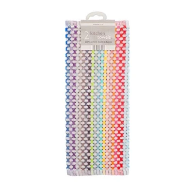 Image of Home &amp; Living Zing Tea Towels (2 pack) Multi One Size (40 x 64cm)