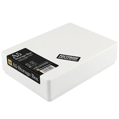 Image of WestonBoxes A5 Plastic Craft Storage Boxes with Lids for Art Supplies, Paper and Card 1.8 Litre Volume (White, Pack of 40)