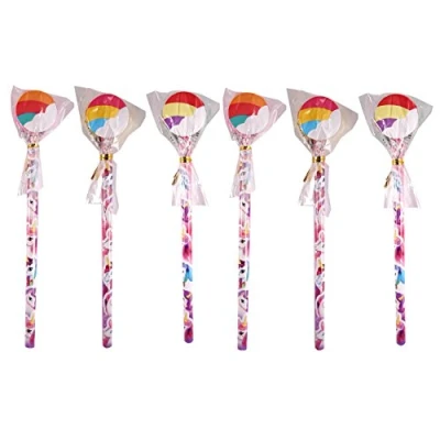 Image of 6 x Unicorns Pencils With Novelty Erasers Toppers Assorted Colours