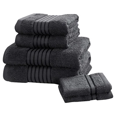 Image of Rapport Home Windsor 6 Piece Towel Bale, 100% Cotton Grey, Combed, 120 x 70 1 cm
