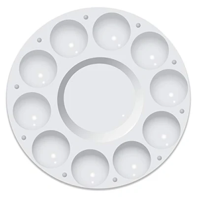 Image of Round Artists Mixing Palette White Plastic