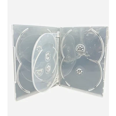 Image of 1 x Dragon Trading Clear 6 Disc CD DVD BLU RAY Case Way To Hold With 14mm Spine. Outer Sleeve For Holding Artwork Inlay