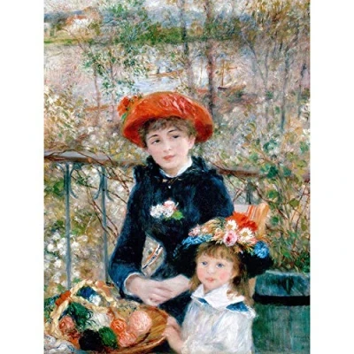 Image of Bumblebeaver PAINTING PORTRAIT EXTERIOR RENOIR TWO SISTERS TERRACE POSTER ART PRINT