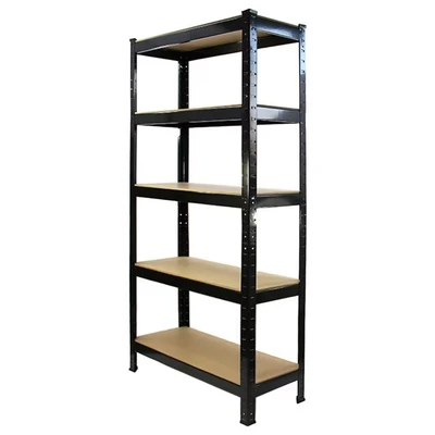 Image of 75cm Wide Racking Garage Storage Shelving Heavy Duty 5 Tier Shelf Unit x 30cm 150cm (2, Black)