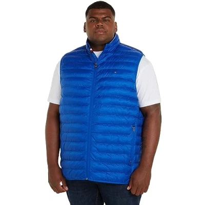 Image of Tommy Hilfiger Men&#039;s Packable Recycled Vest Padded, Blue (Ultra Blue), XXL