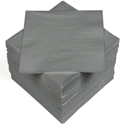 Image of Heku 30241 25: 100 Plain Napkins, 3 ply, 33 x cm, Grey