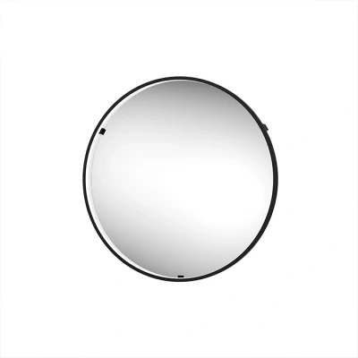 Image of Aspect 600mm LED Bathroom Mirror, Matt Black With Demister Pad