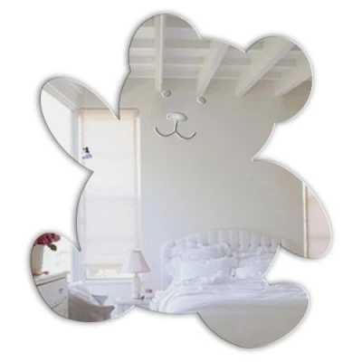Image of Mungai Mirrors 15cm Teddy Bear Acrylic Mirror, Silver, 352