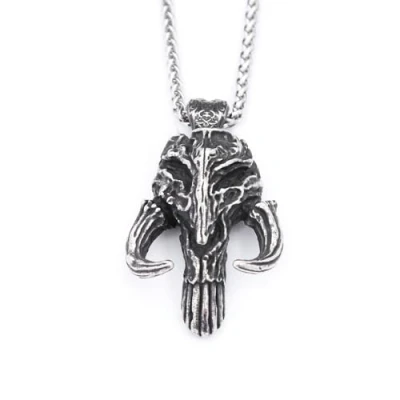 Image of XLTEAM Casual necklace pendant Vintage black mandalorian necklaces for men gothic Punisher skull mask biker Party JewelleryBirthday Gift