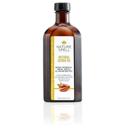 Image of Nature Spell Jojoba Oil for Hair &amp; Skin 150ml Dry Damaged Targets Loss, Acne Treats Scarring Suitable all Types