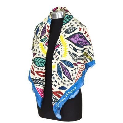 Image of Buff Unisex Animaux Circus 66800 light and breathable fabric half season bandana Multicolour viscose One Size