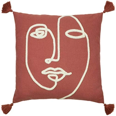 Image of furn. Uno Face Cushion Cover, Red Clay, 45 x 45cm