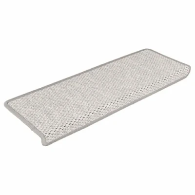 Image of vidaXL 15 pcs Beige Stair Mats Self adhesive, Sisal Look Fabric Rugs, Noise Reducing, Non Slip, Floor Protective, Washable, Easy Installation