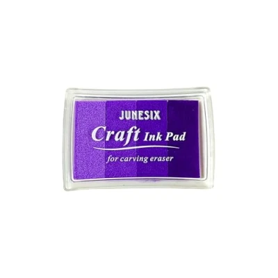Image of INCAUCA Rainbow Fingerprint Ink Pad, Washable Stamp Pads for Rubber Stamps, Multicolor Craft Pigment Stamping Paper Wood Scrapbook Art Card Making, Gradient Purple