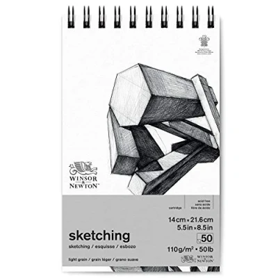 Image of Winsor &amp; Newton Professional Quality Sketch Paper, Extra White, 14 x 21,6cm 50 Blatt Skizzenpapier im Spiralblock