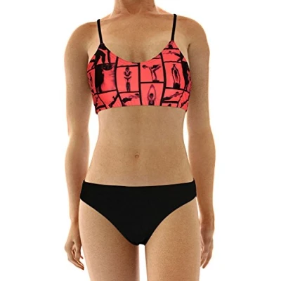 Image of MARU Black Fluro Peach Womens Bikini Set Top Bottoms Swimwear FS5512 RW122