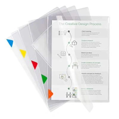 Image of TARIFOLD ES 511559 Pack of 5 A4+ PVC Folders with Flap, Long Life Extra Resistant Large Capacity, Assorted Colours, Units