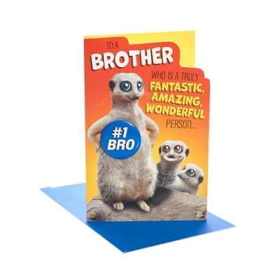 Image of UK Greetings Birthday Card for Brother Meerkats Design