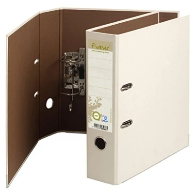 Image of Exacompta Ref 53986SE Forever Collection Prem&#039;Touch Lever Arch File 320 x 290mm, Suitable for A4 Documents, 80mm Spine, 100% Recycled Paper Ivory