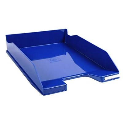 Image of Exacompta Ref 113203D Iderama Collection Letter Tray Combo Midi 347 x 255 65mm in Size, Suitable for A4 Documents, Stackable, Holds Approx. 500 Sheets Royal Blue Glossy