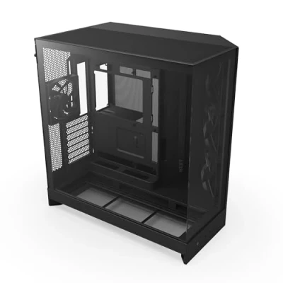 Image of NZXT H9 Flow (2025) Large Dual Chamber ATX Mid Tower Airflow PC Case Includes 3 x 140mm &amp; 1 120mm Fans 420mm Radiator Support Tempered Glass Back Connect Ready Black